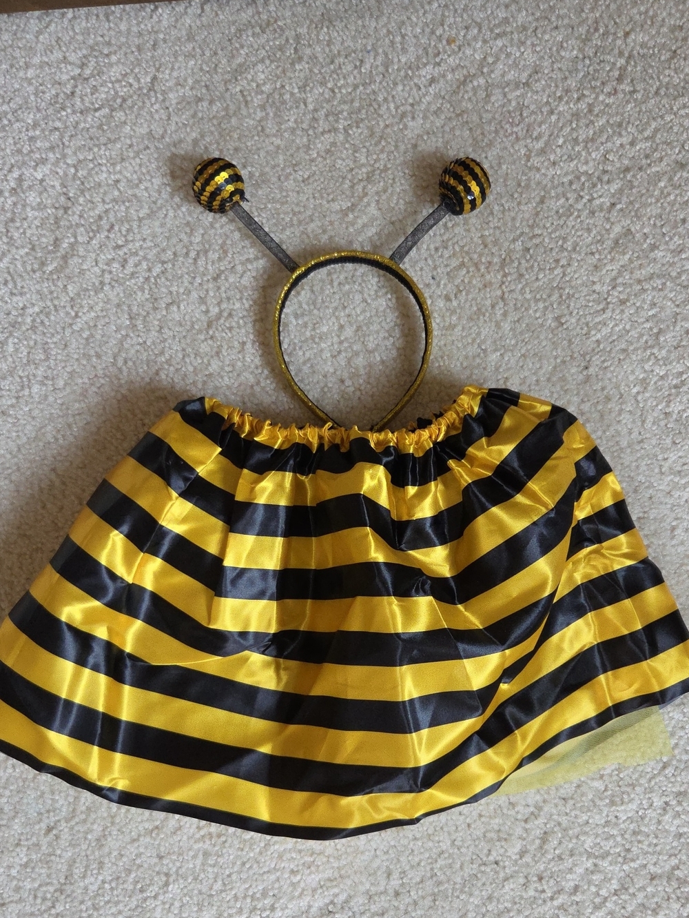 Kids Bee Headband and Skirt Set - Yellow and Black